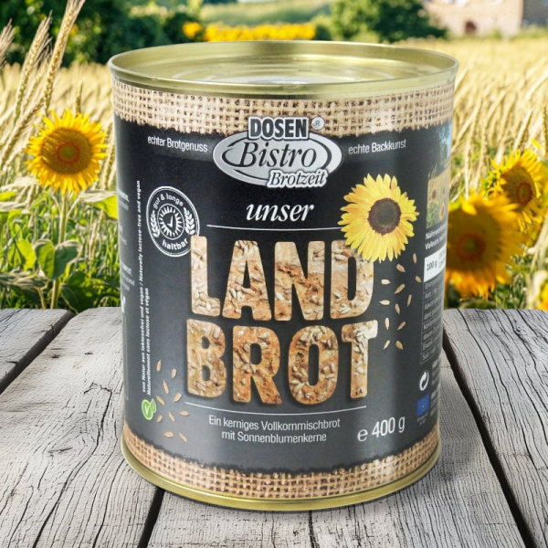 DosenBistro™ Landbrot (400g) lang haltbares Dosenbrot für den Notvorrat und zur Krisenvorsorge