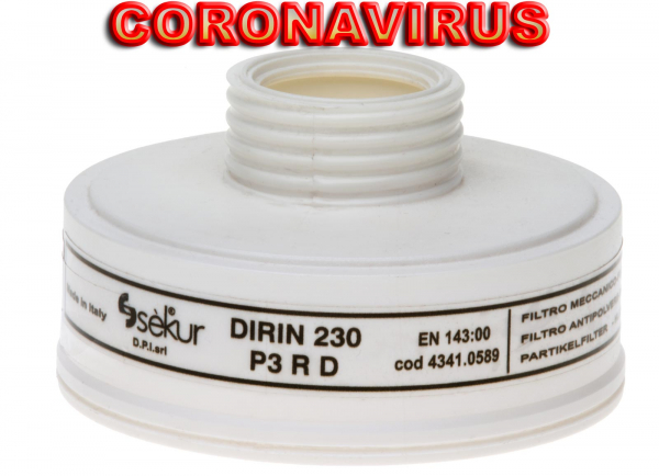 2x Partikelfilter 230 P3R D Coronavirus Vollmaske