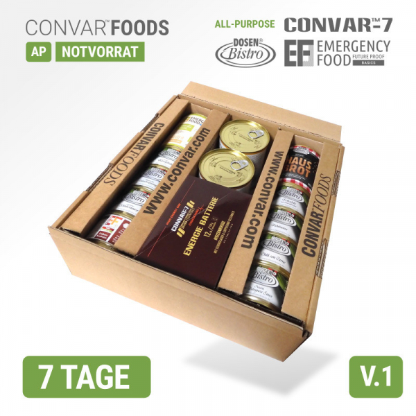 CONVAR™ FOODS - 7 Tage AP V.1 Notvorrat Paket 7 Tage Krisenvorsorge