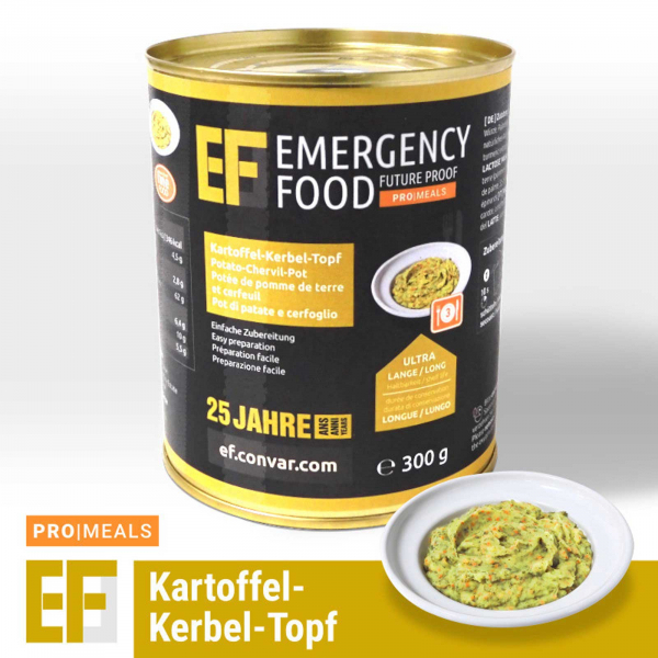 EF PRO Meals Kartoffel-Kerbel-Topf (300g) - Langzeitlebensmittel BPA FREIE DOSE