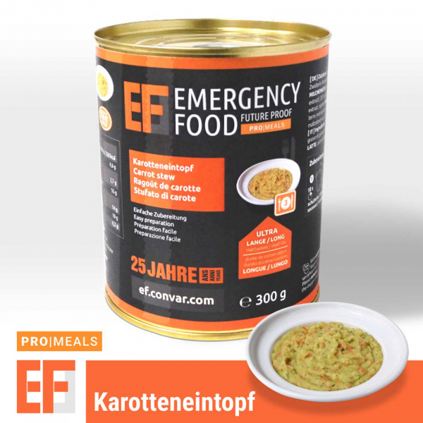EF PRO Meals Karotteneintopf (300g) - Langzeitlebensmittel BPA FREIE DOSE