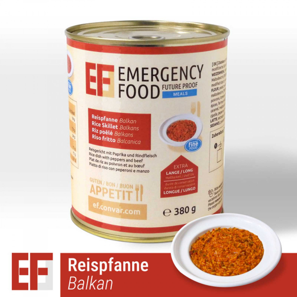 EF Meals Reispfanne Balkanart (380g) Notvorrat in BPA freier Dose