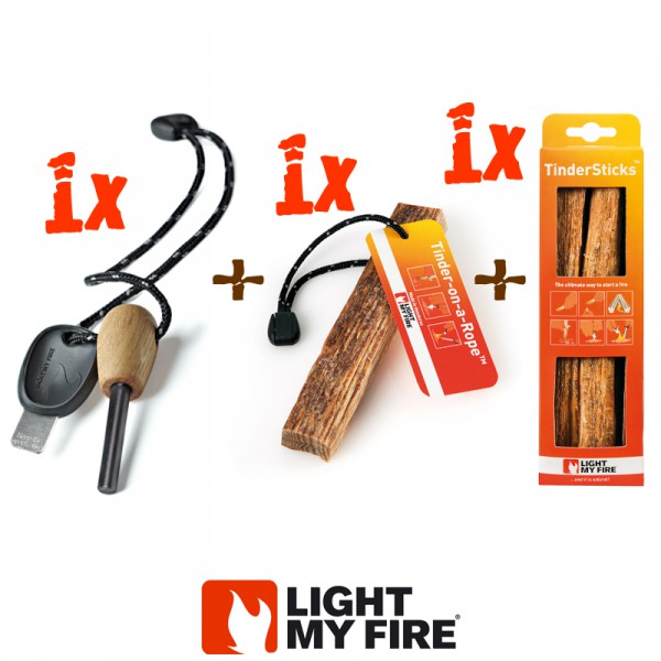 Light-my-Fire 3-teiliges Kit Zündstahl & Tinder & Tinderstick