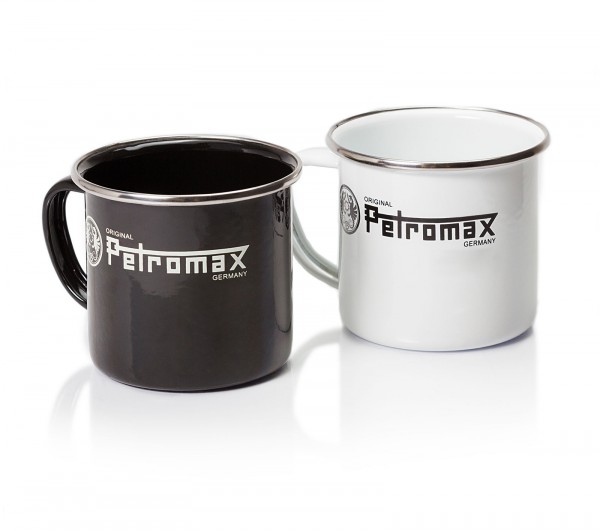 Petromax Emaille Becher schwarz und weiss